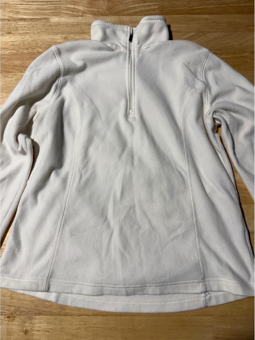 Lands’ End Women’s Medium 10-12 White ThermaCheck 100 Quarter Zip Fleece